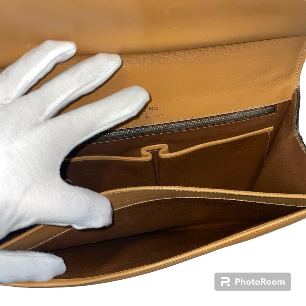 CELINE Authentic Vintage Tan Envelope Flap Shoulder Crossbody Bag with COA - Picture 9 of 17